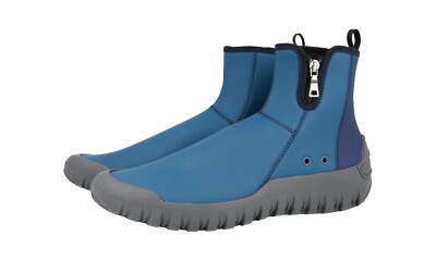 PRADA Neopren Stiefelette High-Top Sneaker Boots - Blau Grau - NEU -  9 43