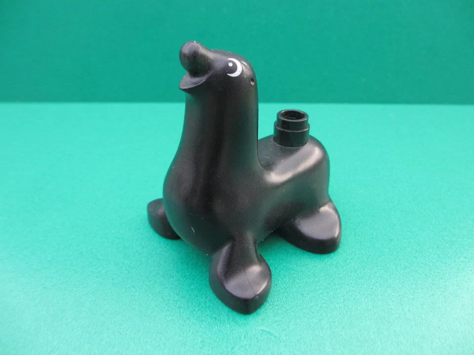 Lego 1x Duplo Zoo Tier Figur Robbe Seehund schwarz Zirkus (170722D) - Bild 3 von 3