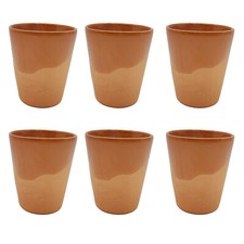 Set 6 Bicchieri in Terracotta Semi Smaltati  Eleganza Rustica e Praticità H. 10