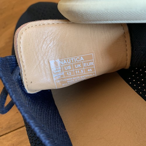 Men’s Nautica Fabric Oxfords Navy blue / White Soles Size 12 M - Picture 11 of 12