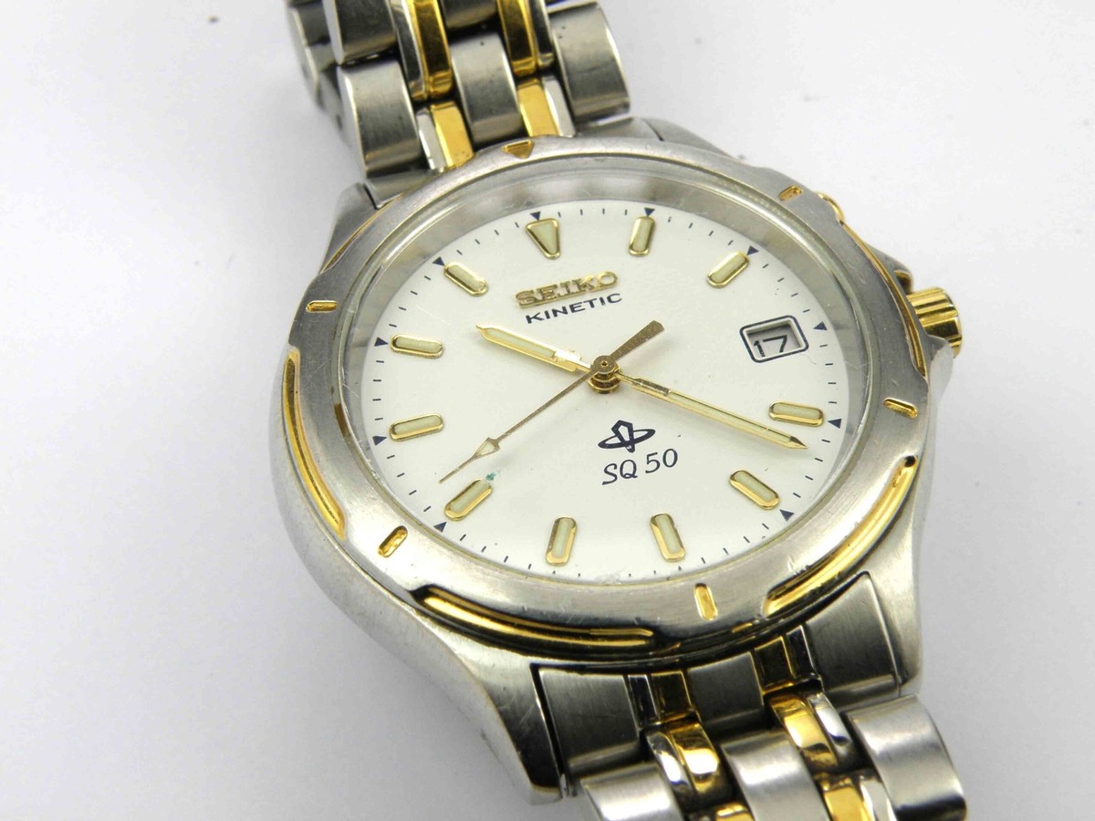 Gents Seiko SQ 50 Kinetic Watch 5M42-0C70 - 50m | eBay UK