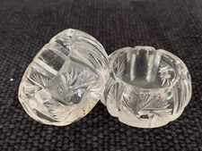 Vintage EAPG Pinwheel 2 Round Open Salt Cellar Dip Tea Candle Holder Clear