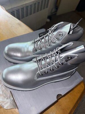 Size 8M Veneda Carter x Timberland 6in Silver Boots | eBay display picture 2
