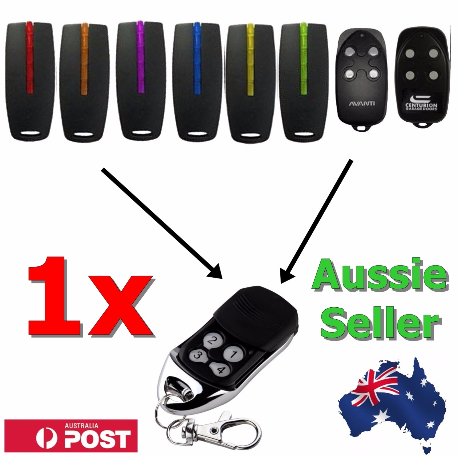 1 x Avanti, Superlift, Centurion & TX4 Garage Door Gate Remote Control