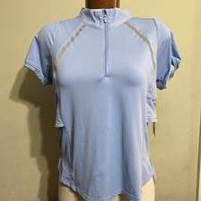 LUCKY IN LOVE WOMEN'S HIGH NECK TOP S XL BLUE GOLF TENNIS NEW NWT