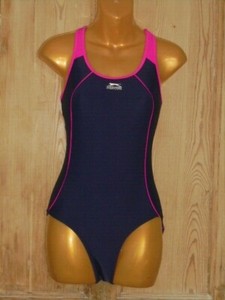 blue and pink swimsuit