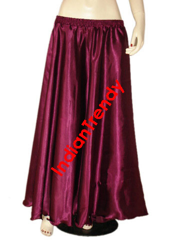 Damen Satin Halbkreis Rock Bauchtanz Rock Tribal Oriental 4-5 Yard Maxi - Bild 20 von 31