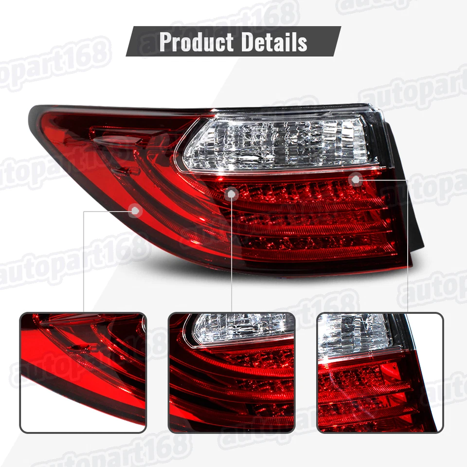 For 2013-2015 Lexus ES350 Rear Tail Light Lamp Left Driver Side Outer W/ Bulb Foto 4 de 4