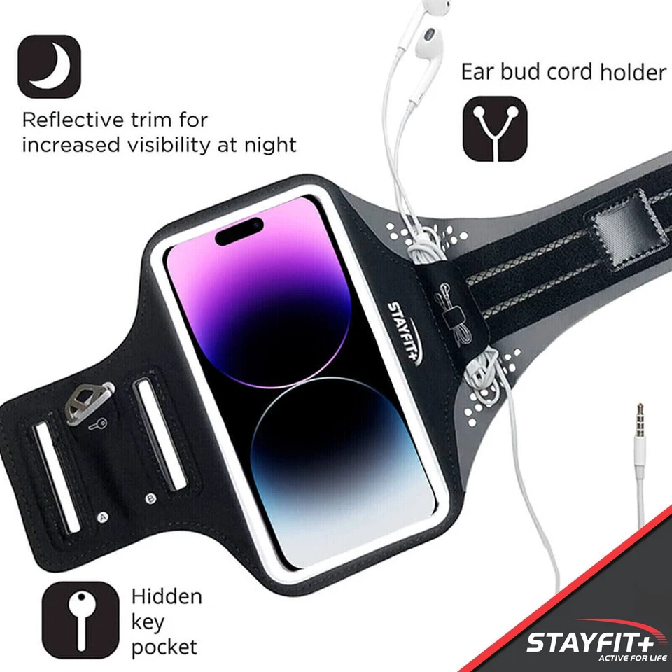 Running Armband Sports Cell Phone Holder Fitness Case Exercise Wallet Pouch Key - image 4 of 4