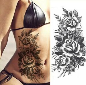 Temporares Einmal Klebe Tattoo Blumen Rose Totenkopf Mandala Gothic Korperkunst Ebay