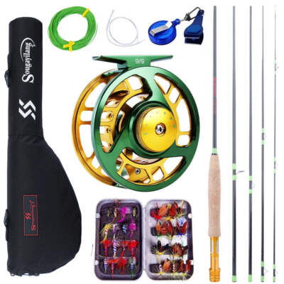 Fliegenrute Set mit Rolle Kombi 5/6 komplett mit Zubehör Combo