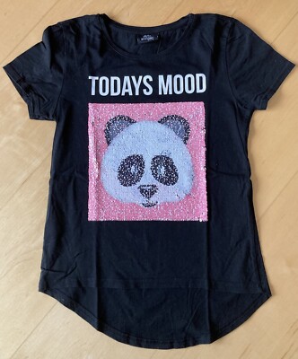 Page One Young T-Shirt Wende-Pailletten Panda / Einhorn Gr. 158/164, gebraucht