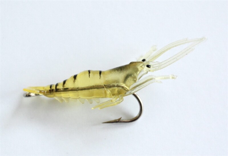 100-Pack Glow-in-the-Dark Skinny Shrimp Soft Plastic Lures – 4.5cm (1.75") Fishing Baits
