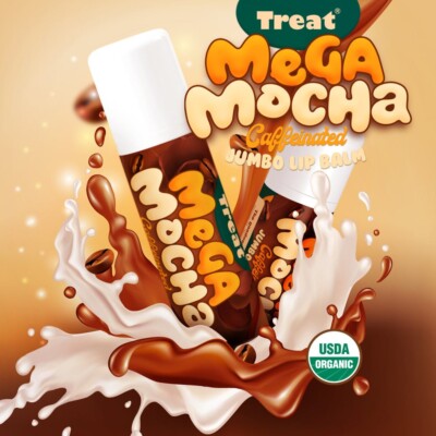   TREAT BEAUTY Organic Mocha Coffee Jumbo Lip/Eye Treatment Balm Stick!