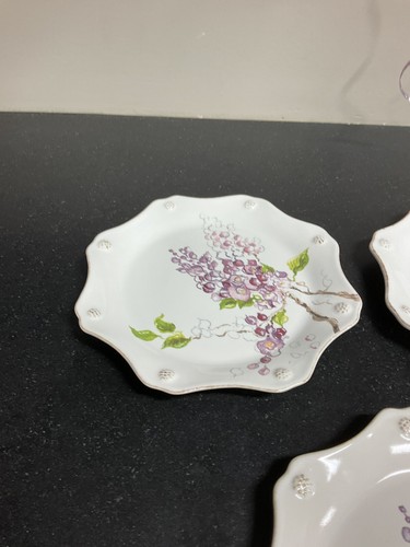 Juliska Berry & Thread Floral Sketch Wisteria Salad/Dessert Plate Set of 3 NEW - Picture 7 of 11