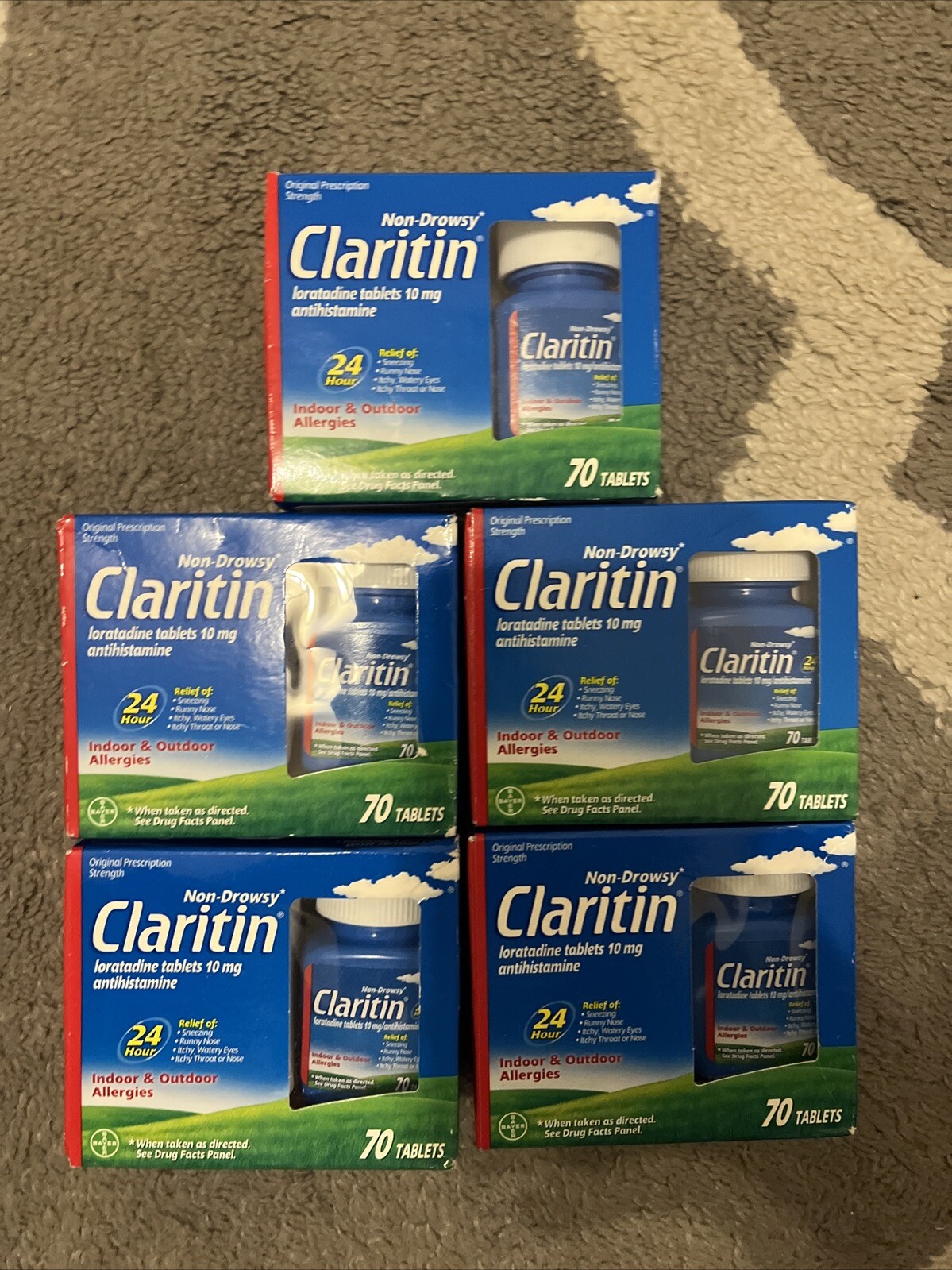 5 Claritin 24 Hour NonDrowsy Allergy Relief Medication 70 Tablets