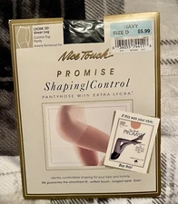 Nice Touch Shaping/Control Pantyhose Sz. D Navy Day Sheer Control Top NIP