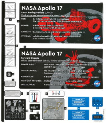 LEGO STICKER SHEET #1 ONLY 42182 NASA APOLLO LUNAR ROVING VEHICLE from set New
