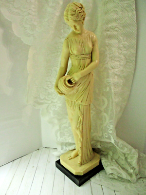 SIGNED A. SANTINI CLASSIC GREEK WOMAN STATUE – LARGE 16” RARE