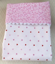Receiving Baby Blanket. Pink Red Hearts Baby Girl Blanket. 32X40