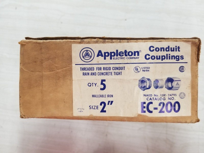  New Appleton Box Of 5 - 2" Rigid Explosion Proof 3 Piece Unions EC-200