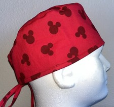 Disney Mickey Mouse Icon Red Scrub Hat Chemo Cap