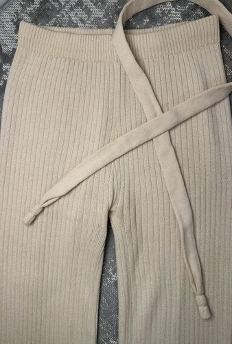 1970s Vintage Pants Cable Knit Stretch High Waist Peachy Taupe 28-34" Waist - Picture 14 of 15