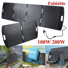 Portable 200W Solar Panel Kit Waterproof for RVs Camping Outdoor Power Station