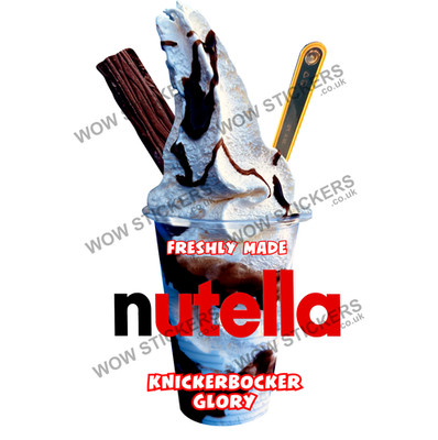 Nutella Flockeneis Knickerbocker Glory Aufkleber Van (Größe wählbar)