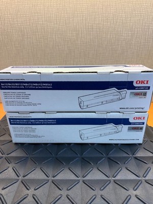 Genuine OKI 45807101 Black Toner Cartridge Lot of 2 New in Box