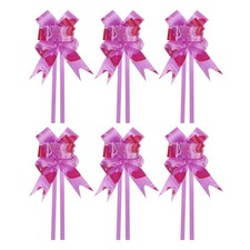 100Pcs 8" Pull Bows Gift Wrapping Pull Bow Heart Pattern Baskets Bows Rose Red