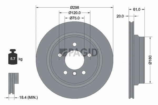 2X Bremsscheibe Pagid 50441NC FüR BMW 5Er E39 Touring 520 523 525 Tds 528 530-image