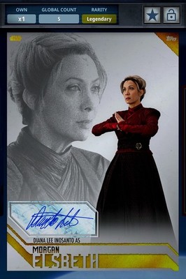Topps Star Wars Digital Card Legendary Dual Perceptions Signature MORGAN ELSBETH