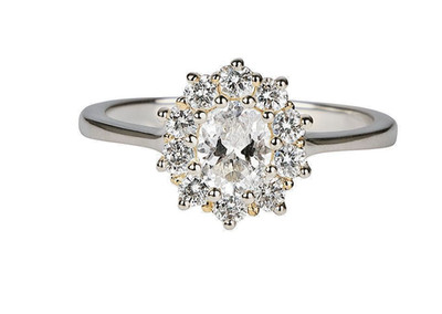 Silber 925 Damenring Ring Große 54 -( 17,2  mm Ø ) 10 Zirkonia Sterlingsilber