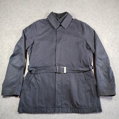 Dirk Bikkembergs Mens Blue Cotton Belted Trench Coat Jacket Size US 44 B1 BK531