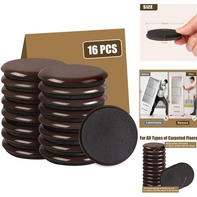 16PCS Furniture Sliders for Hardwood Floors & Carpet Heavy Duty Reusable Movers