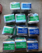 11 Leggs Sheer Energy Control Top Pantyhose Jet Off Black Sheer Toe Size B Boxed