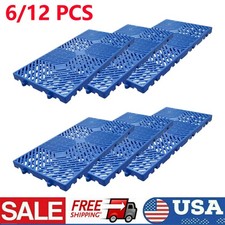 6/12PCS Plastic Pallets, 23.6x11.8" Waterproof Floor Pallets For Outdoor Garages