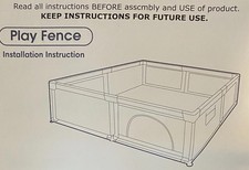 ZEEBABA baby Play Fence playpen. Gray Model BWL001 51"x51"x27" New In Box 