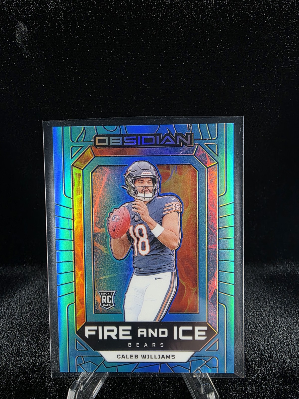 Caleb Williams #20 Fire And Ice Blue Prizm 13/25 RC Bears 2024 Panini Obsidian