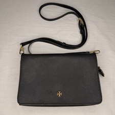 Tory Burch Robinson Crossbody Wallet Black Sa...