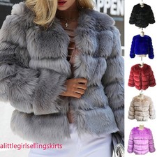 Women's Girl Fluffy Faux Fur Coat Cape Bride Winter Warm Jacket Party Wrap Shawl