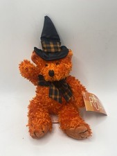 Russ Berrie HOCUS 7" Orange Halloween Witch Bear Plush NWT