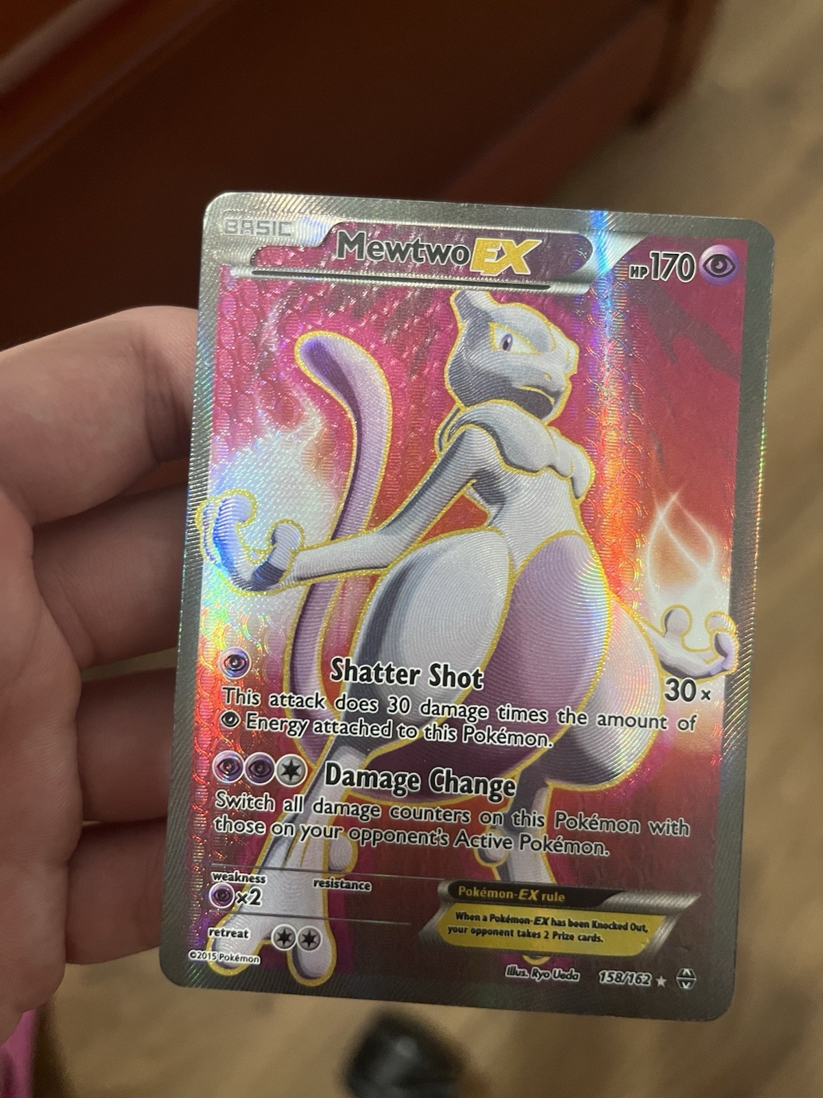 Pokemon Mewtwo EX (158 Full Art) 158/162 Breakthrough Holo - Light Played