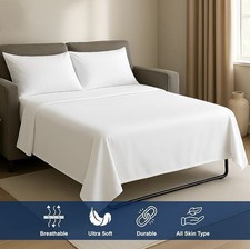 Sleeper Sofa Bed Sheet Set 100 Egyptian Cotton 800 Thread Queen 60x80x5 White