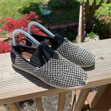 TOMS Burlap Chevron Stripe Slip On Shoes