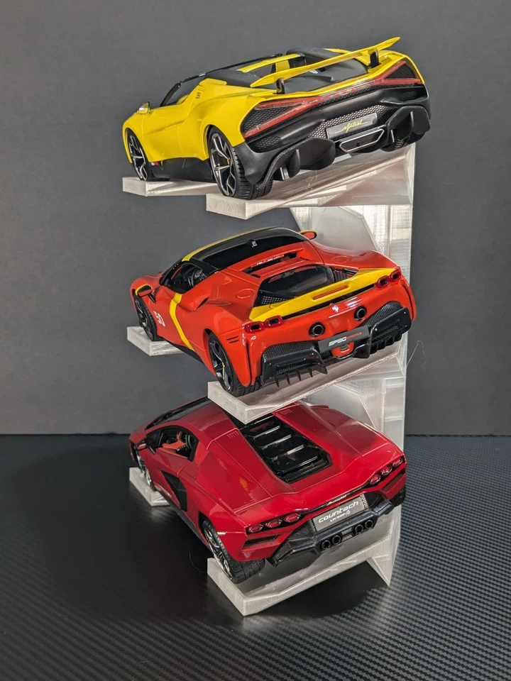 Soporte de exhibición de coche fundido a presión a escala 1:24 transparente para coches modelo Foto 2 de 4