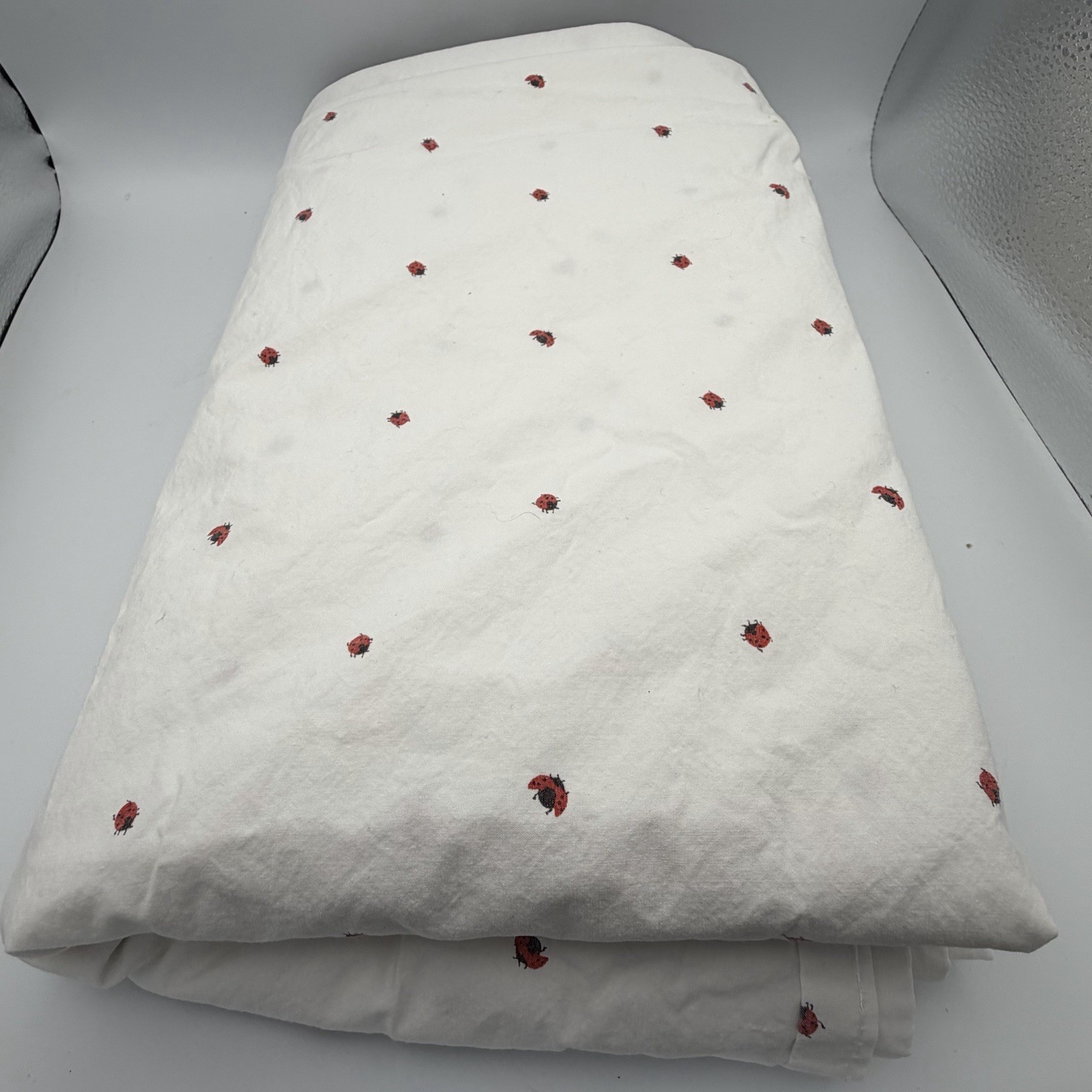 Ralph Lauren Red Ladybug White Twin Flat Sheet Gently Used thumbnail 8