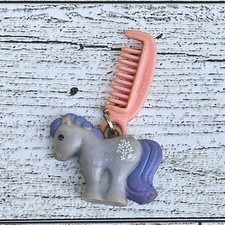 Vtg My Little Pony Mini Charm Purple W/ Comb For Bracelet Necklace Rare Hasbro