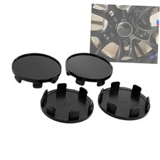 4Pcs Dia Wheel Tyre Center Hub Caps Cover 6 Clips for Auto Vehicle 54mm Black